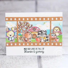 Sunny Studio Stamps: Woodsy Autumn Fall Flicks Filmstrip Happy Harvest Fall Themed Card by Lexa Levana
