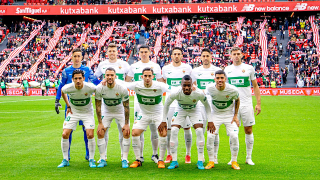 ELCHE C. F. Temporada 2021-22. Edgar Badía, Gumbau, Diego González, Bigas, Fidel, Lucas Boyé. Pere Milla, Tete Morente, Iván Marcone, Helibelton Palacios y Lucas Olaza. ATHLETIC CLUB DE BILBAO 2 ELCHE C. F. 1 Domingo 03/04/2022, 14:00 horas. Campeonato de Liga de 1ª División, jornada 30. Bilbao, Vizcaya, estadio de San Mamés: 34.572 espectadores. GOLES: 1-0: 32’, Berenguer. 2-0: 86’, Villalibre. 2-1: 90+2’, Josan.