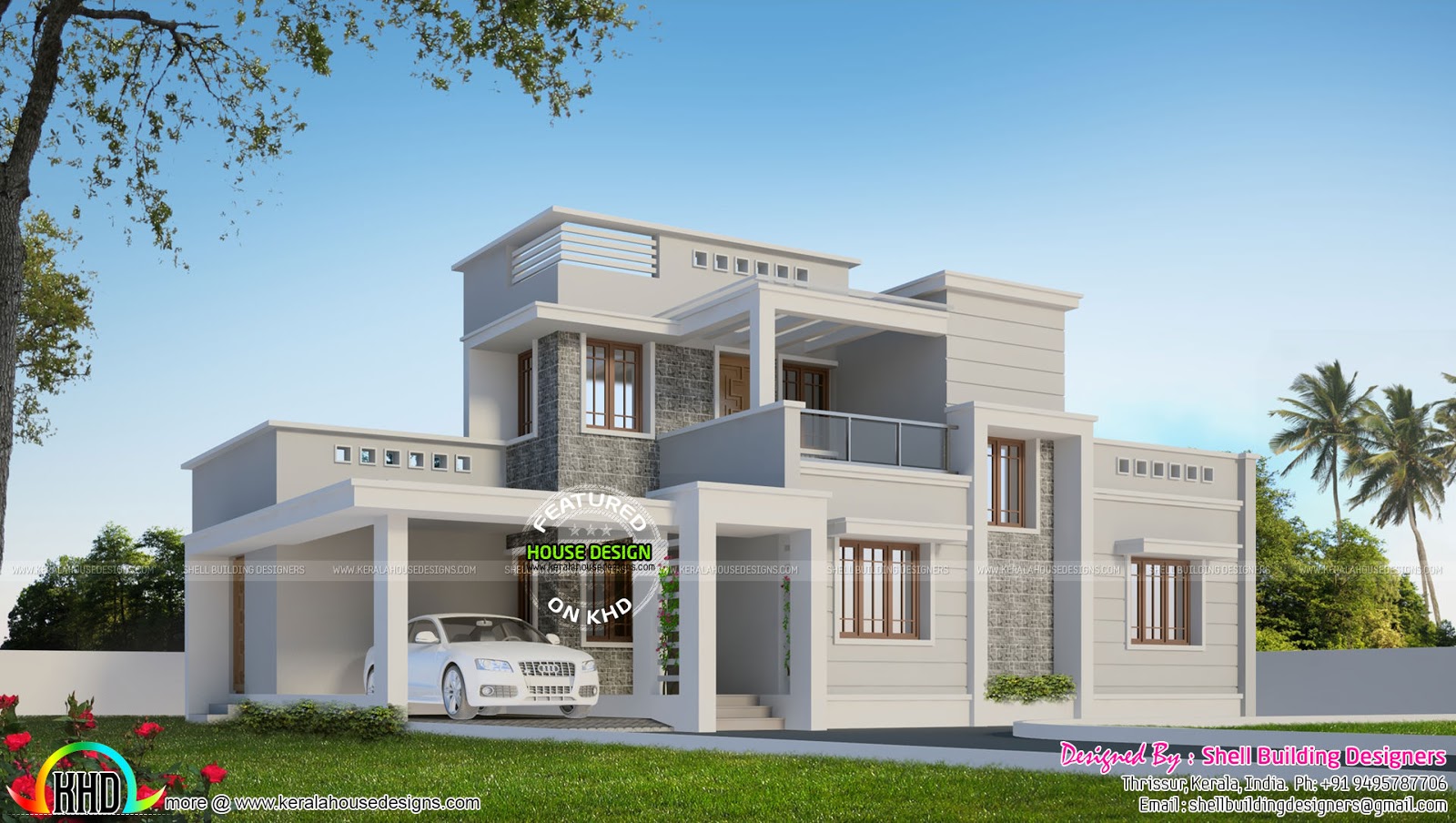 Beautiful box type modern home Kerala home design and 