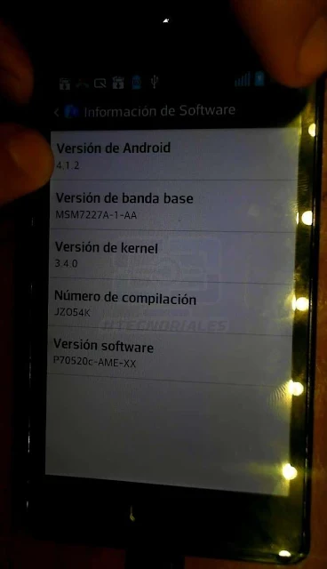 Android JB 4.1.2 en lg l7 p705