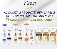 Promozione "Cashback DOVE Hair" : come ricevere il rimborso del Trattamento Capelli