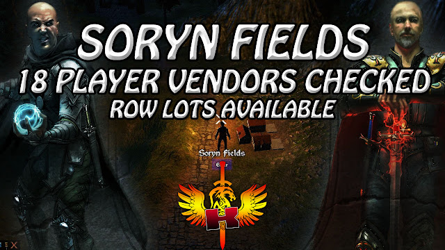 Soryn Fields, 18 Player Vendors Checked, Row Lots Available (7/3/2017)