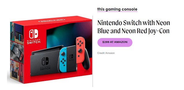 Nintendo Switch with Neon Blue and Neon Red Joy‑Con