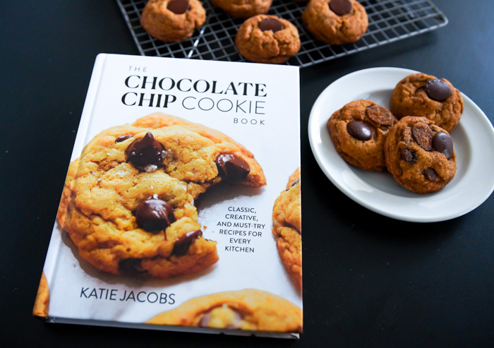 the chocolate chip cookie book with plate of cookies