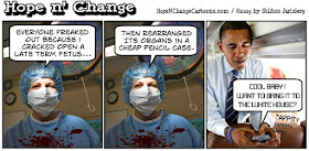 obama, obama jokes, political, humor, cartoon, conservative, hope n' change, hope and change, stilton jarlsberg, ahmed, clock, bomb, planned parenthood, abortion, late term