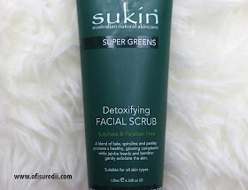 Sukin super greens detoxifying facial scrub, gentle scrub