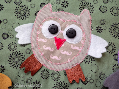 Owls Woodland Quilted Panel by Claire Noble