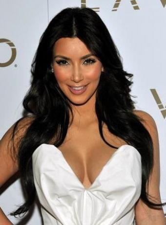 Kim Kardashian's Long Black Straight Hairstyle