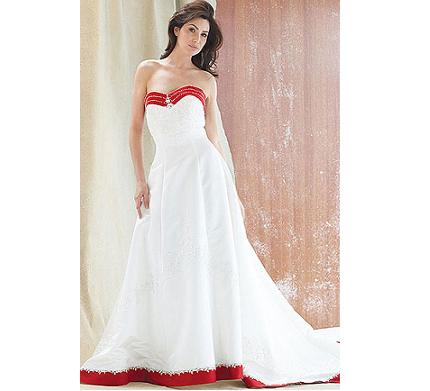 red and white wedding dress 