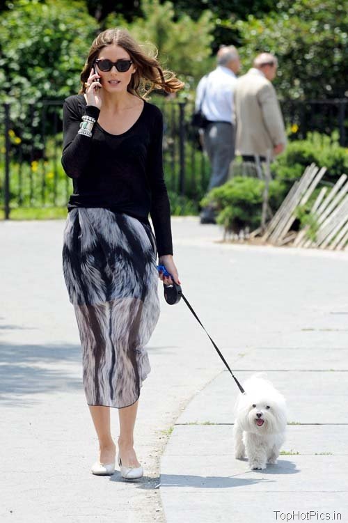 Olivia Palermo Hot Pics with Phone and Pet 9