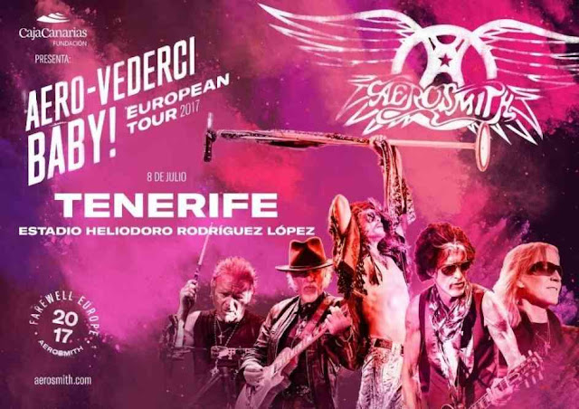 Cartel promocional del concierto de Aerosmith en Tenerife