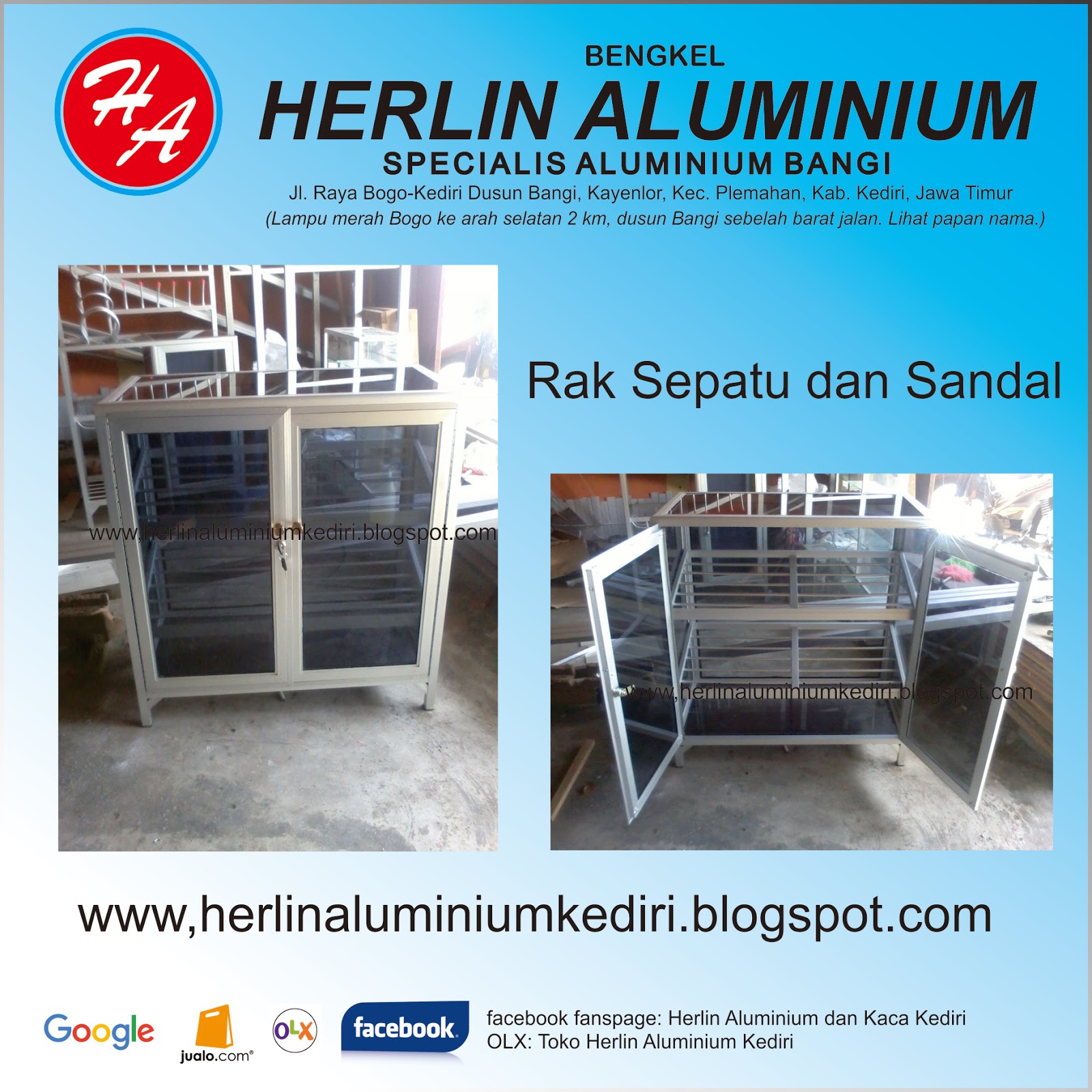 Jual Rak Sepatu Aluminium Kediri Jombang Malang  Mojokerto 