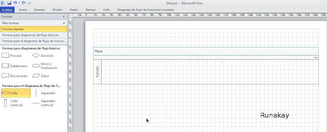 Visio with vertical swimlane