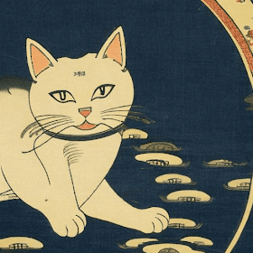 浮世絵風の猫3