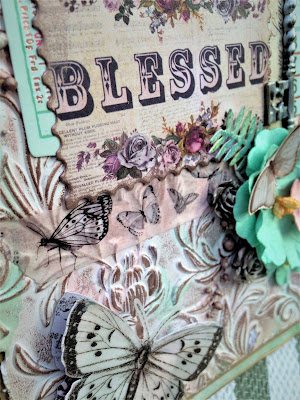 Sara Emily Barker http://sarascloset1.blogspot.com/ Prima Havana Shabby Chic Card #prima #havana #lavender #rosegoldwax #timholtz #3D embossing #botanicaltexturefade 5