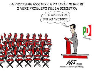 Maurizio Martina, segretario, assemblea PD, politica, vignetta, satira