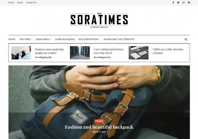 Sora Responsive Times Blogger Template for Free। Sora Free Templates for Blogger