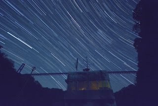 竜神峡と星空軌跡