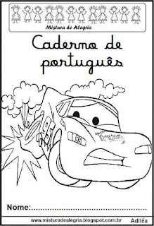 Capa para caderno português Mcqueen