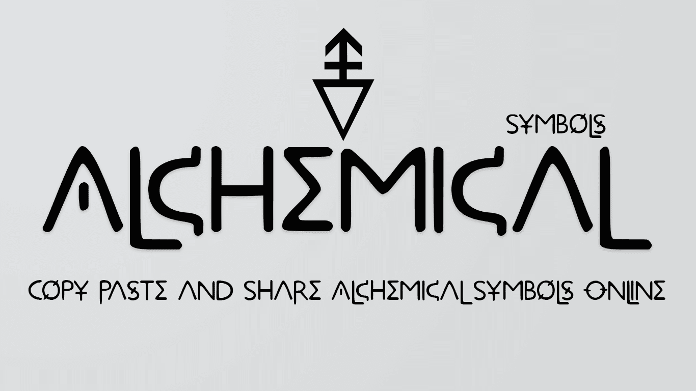 Alchemical Symbols - 🜥 Copy 🝃 Paste 🜾 Alchemical Sign 🜼