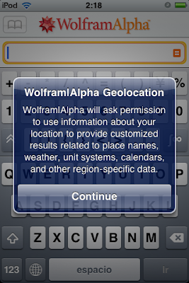 Wolfram|Alpha on iPhone OS