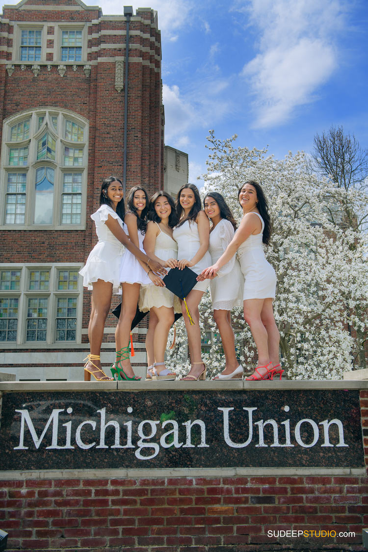 University of Michigan Graduation Pictures for Girls at Michigan Union College Graduation Photographer SudeepStudio.com