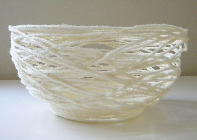 Paper Mache Yarn Bowl via homework | carolynshomework.com