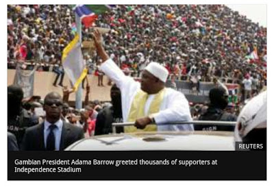 The Gambia: President Barrow sworn in at packed stadium
