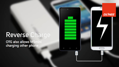 gionee m5 mini reverse charging technology