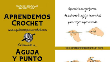 Cómo sujetar la aguja de crochet  y el hilado de manera correcta