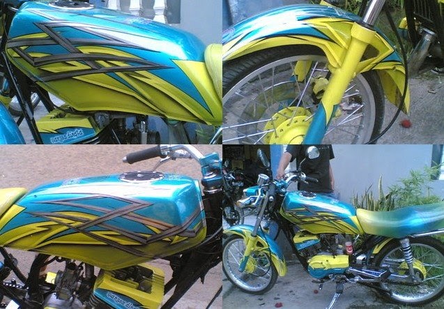 FOTO GAMBAR MODIFIKASI MOTOR AIR BRUSH RX king dan Matic 