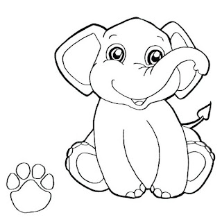 Cute Baby Elephant Paw Coloring Pages