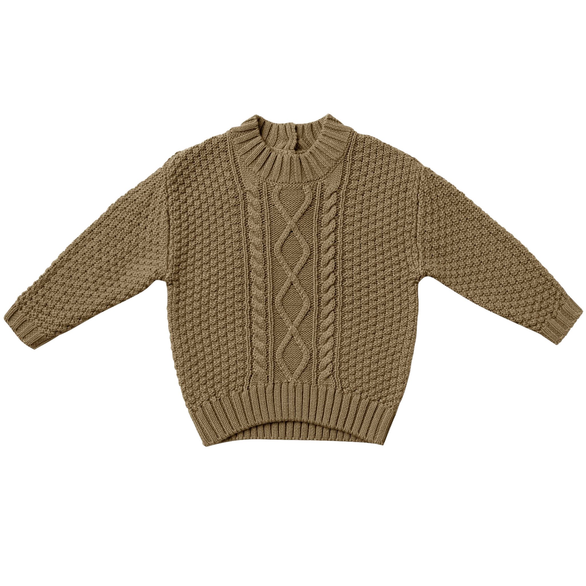 Kids Olive Cable Knit Sweater from Quincy Mae