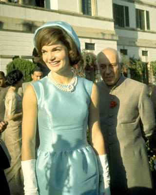 Jackie Kennedy blue dress New Delhi