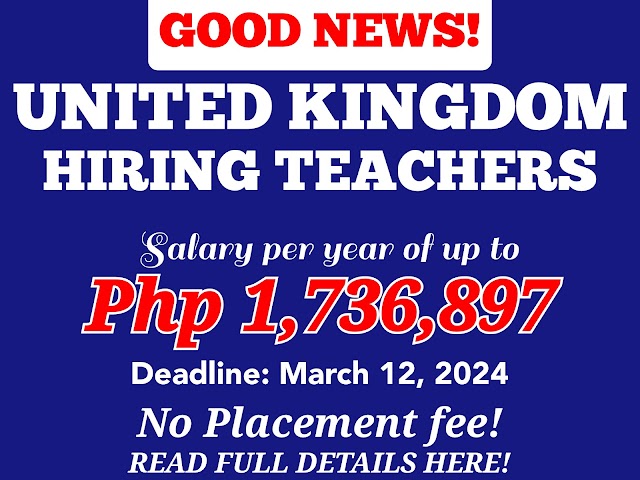 United Kingdom Hiring Teachers!