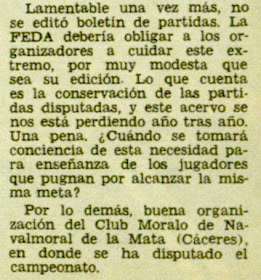 Campeonato de España Individual – Navalmoral de la Mata-1969, recorte de prensa