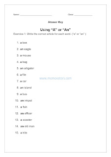 use a and an worksheet class 1 pdf with answers @momovators