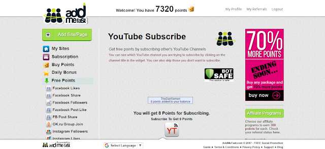 AddMeFast Youtube Subscribe Bot