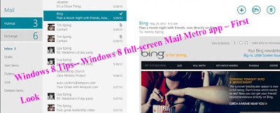 Windows 8 Tips-- Windows 8 full-screen Mail Metro app – First Look