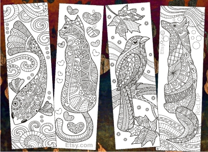 zentangle animal bookmarks