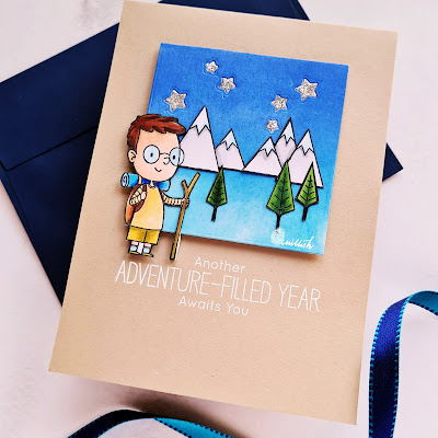 MFT adorable adventures, Cute card, MFT camping card, Quillish, card for boys