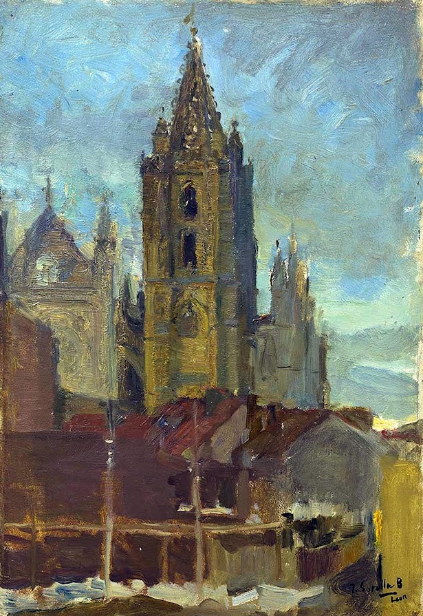 Catedral de León, Joaquín Sorolla y Bastida, Joaquín Sorolla, Paisajes de Joaquín Sorolla, Impresionismo Valenciano, Joaquín Sorolla Bastida