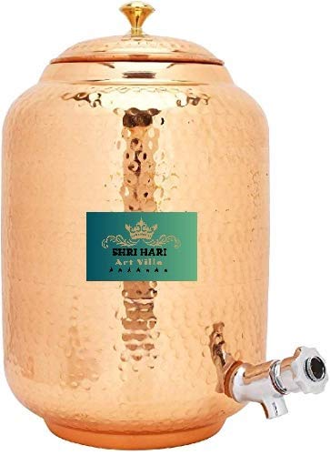 Copper Water Dispenser Container Pot, Storage & Kitchenware, Health Benefits, 5 LTR.