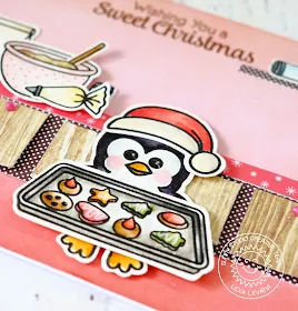 Sunny Studio Stamps: Blissful Baking and Bundled Up Penguin Christmas Card by Lexa Levana.