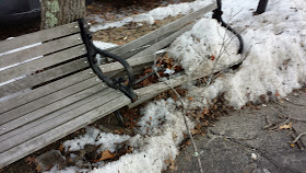 when the snow recedes, you're not sure what you'll find  (like this on the Franklin/Dean platform)