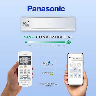 Panasonic 1.5 Ton 5 Star Wi-Fi Inverter Smart Split AC (Copper Condenser, 7 in 1 Convertible with additional AI Mode)