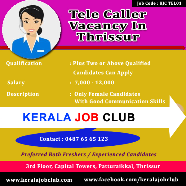 TELE CALLER VACANCY IN THRISSUR