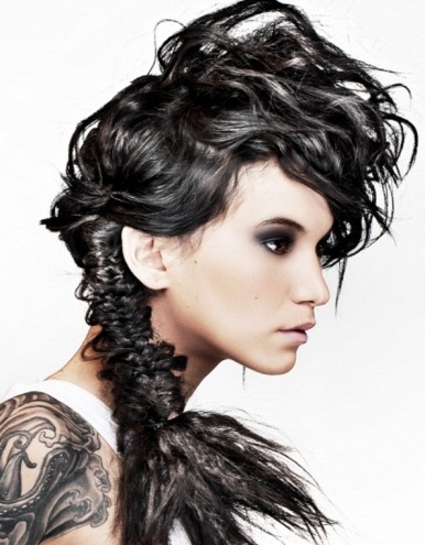 Edgy Braided Ponytail Hairstyle 2014