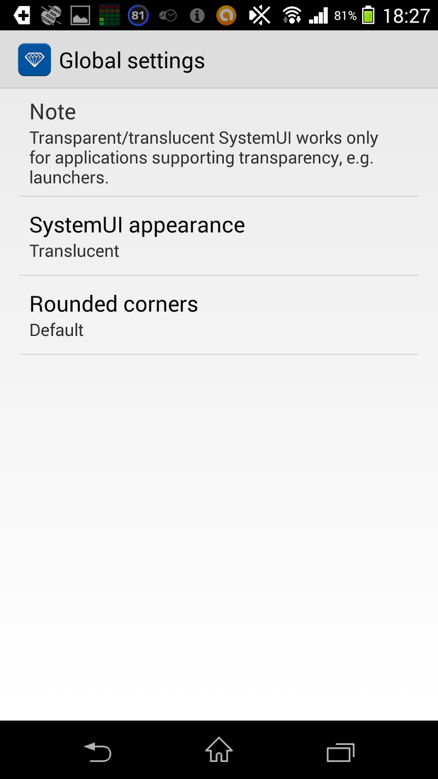 Android 4 3なxperia Zでステータスバーとナビゲーションバーを透過しました 更新 沙綺のつれづれなるブログ