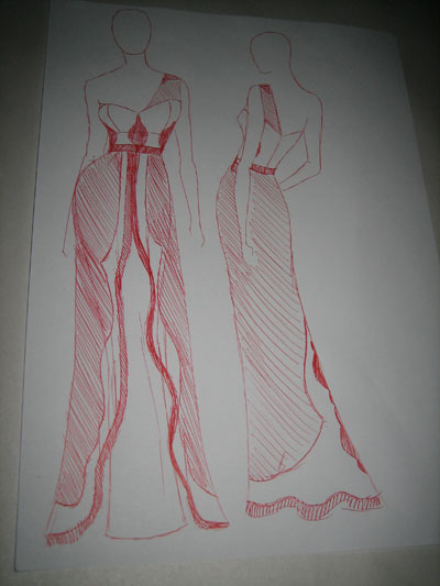 dress designs drawings. The above drawings is a rough